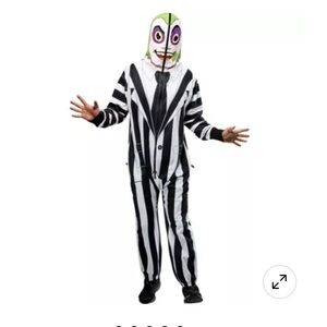 Beetle Juice Costume size medium zip up onesie